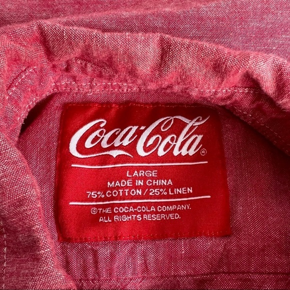 Coca-Cola Button Front Shirt Large - Picture 5 of 5